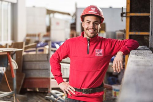 Bauarbeiter Portrait auf der Baustelle