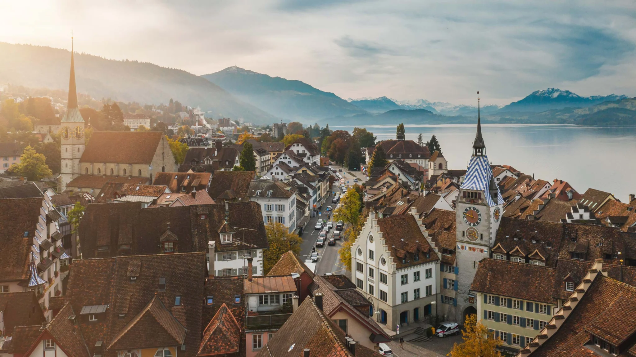 Luftaufnahme Zug Altstadt